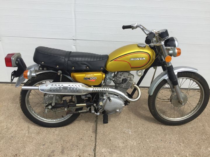 1972 Honda CL 100 Scrambler sold for $1650.00 – Densmore Auctions